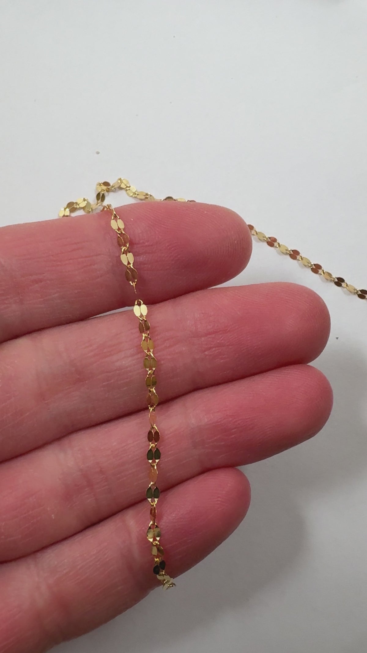Gold Filled Mini Dapped Flat Shimmer Chain 3.4mm x 2.2mm (Per Foot)