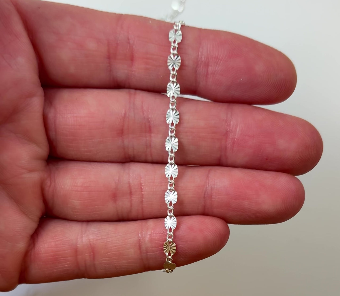 Sterling Silver Starburst Chain 3mm x 5.5mm (Per Foot)